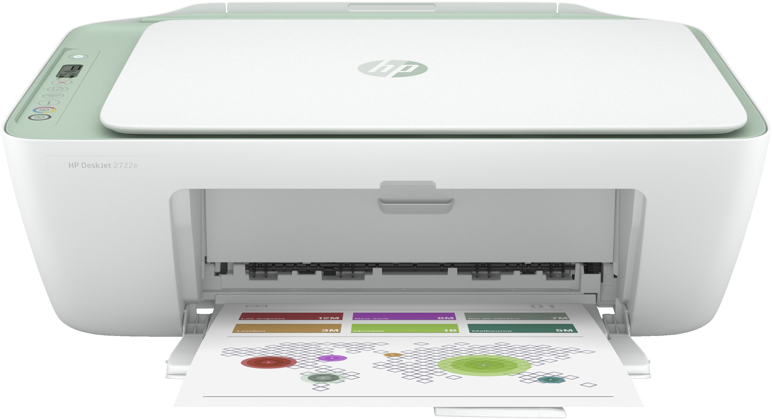 foto del prodotto hp deskjet 2722e wireless all in one colore stampante, instant ink fotocopiatrice, scanner