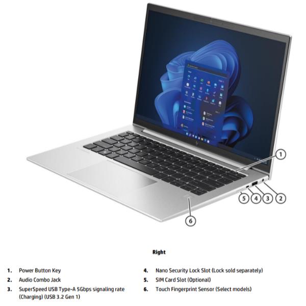 foto del prodotto hp elitebook 1040 14 g10 intel core i5 i5 1335u computer portatile 35,6 cm 14 wuxga 16 gb ddr5 sdram 512 gb ssd wi fi 6e 802.11ax windows 11 pro argento