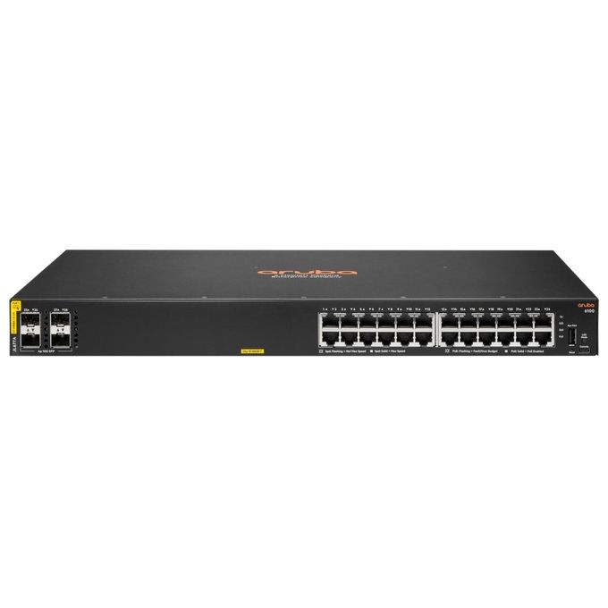 foto del prodotto hp enterprise aruba 6100 24g class4 poe 4sfp 370w gestito l3 gigabit ethernet 10-100-1000 supporto power over ethernet 1u nero
