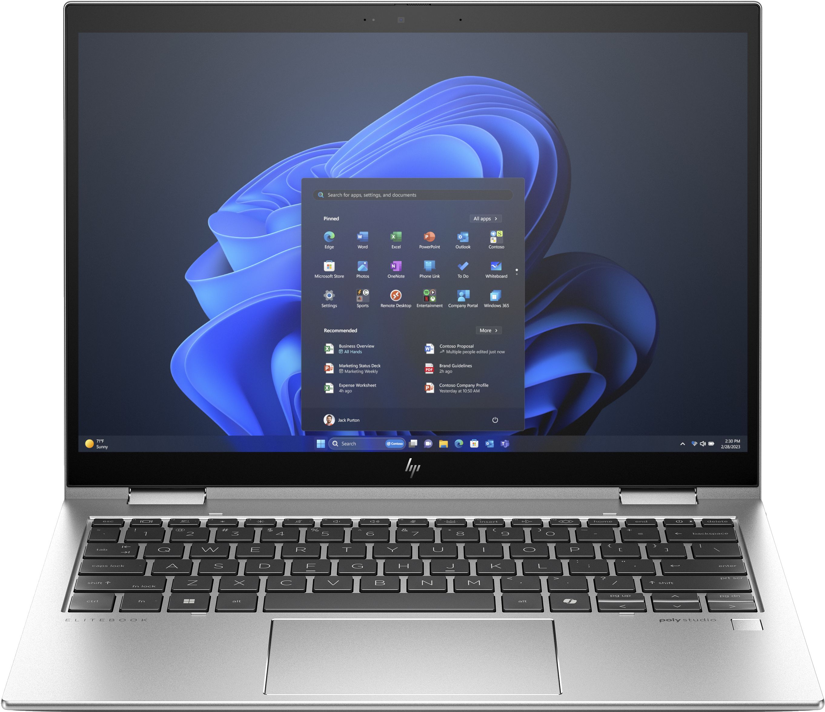 foto del prodotto hp envy x360 elite x360 830 13 inch g11 2 in 1 notebook pc intel core ultra 7 155u ibrido 2 in 1 33,8 cm 13.3 touch screen wuxga 16 gb lpddr5x sdram 512 gb ssd wi fi 6e 802.11ax windows 11 pro argento