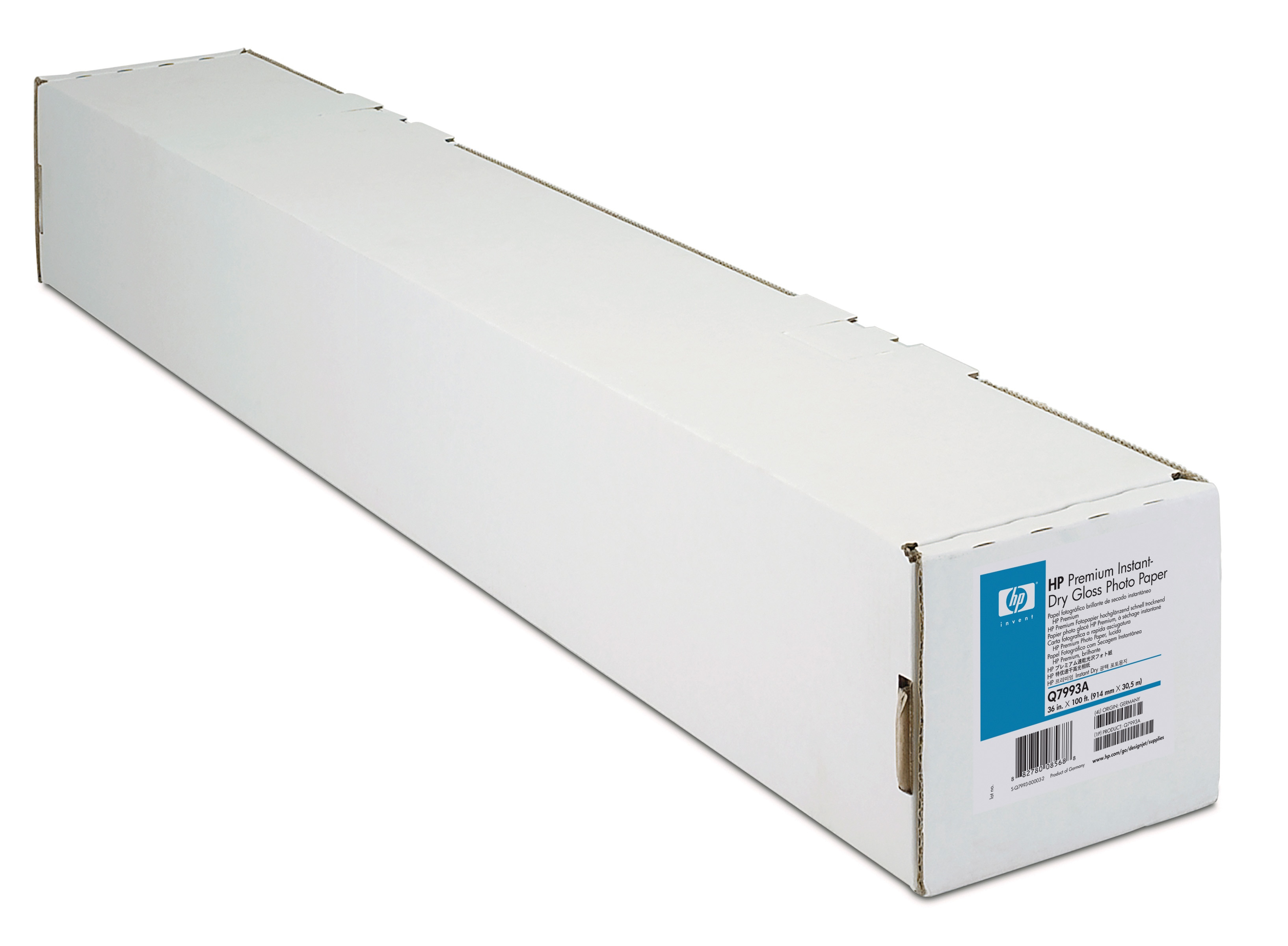 foto del prodotto hp premium instant dry gloss photo paper 1067 mm x 30.5 m 42 in x 100 ft 