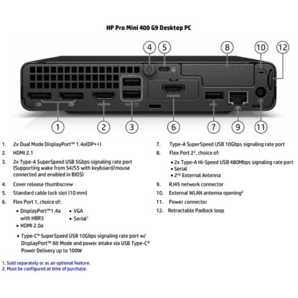 foto del prodotto hp pro mini 400 g9 desktop pc intel core i5 i5 13500t 8 gb ddr4 sdram 512 gb ssd windows 11 pro mini pc nero