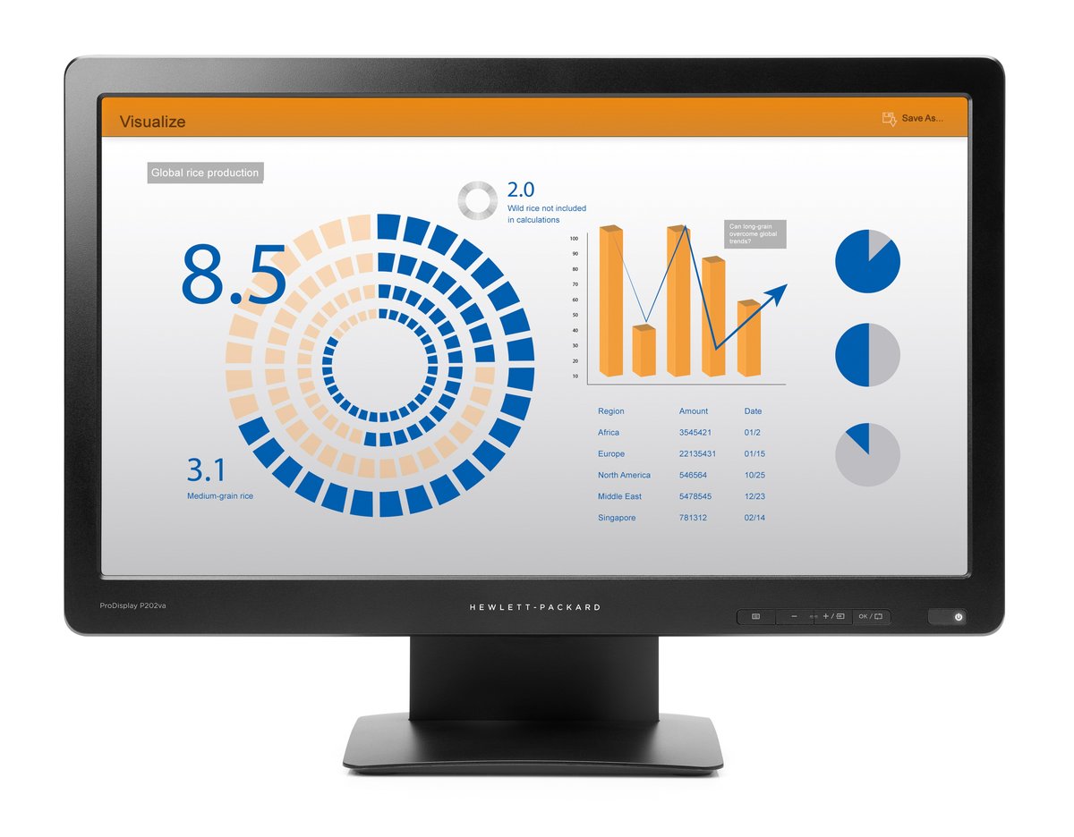 foto del prodotto hp prodisplay p202va led display 49,6 cm 19.5 1920 x 1080 pixel full hd nero