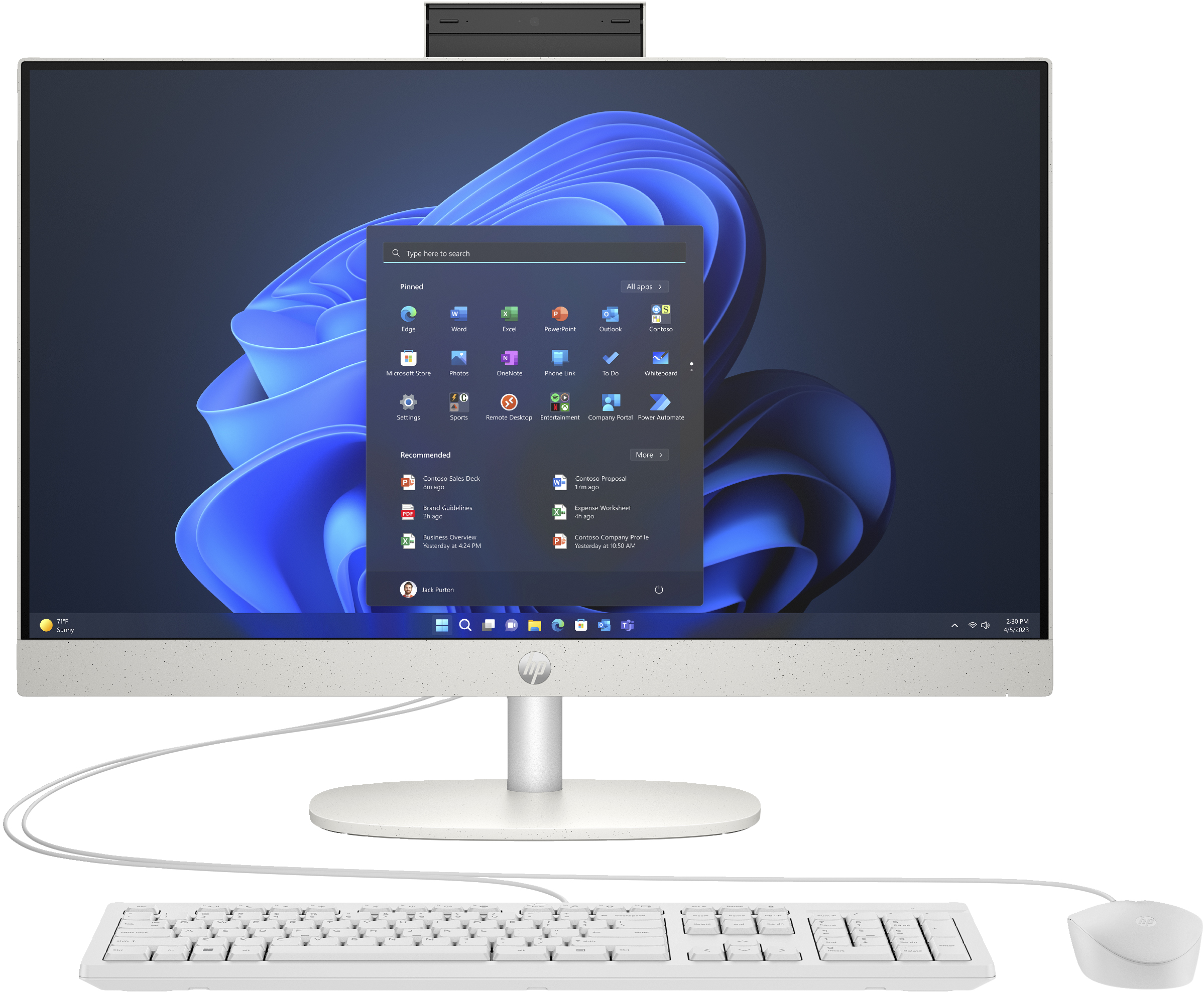 foto del prodotto hp proone 240 g10 desktop pc intel core i5 i5 1335u 60,5 cm 23.8 1920 x 1080 pixel pc all in one 8 gb ddr4 sdram 256 gb ssd windows 11 pro wi fi 6 802.11ax bianco