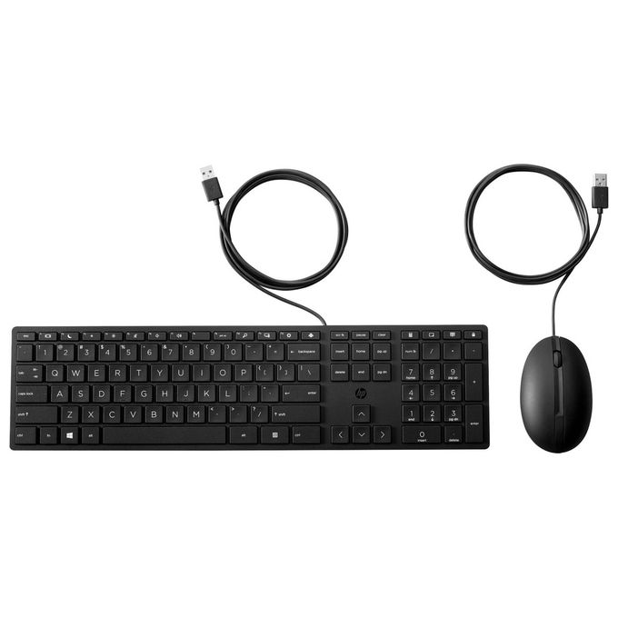 immagine 0 del prodotto hp set tastiera e mouse cablato usb per business con tastierino numerico e mouse 1000 dpi