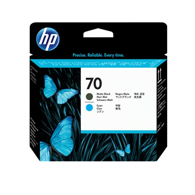 foto del prodotto hp testina di stampa nero opaco e ciano, 70