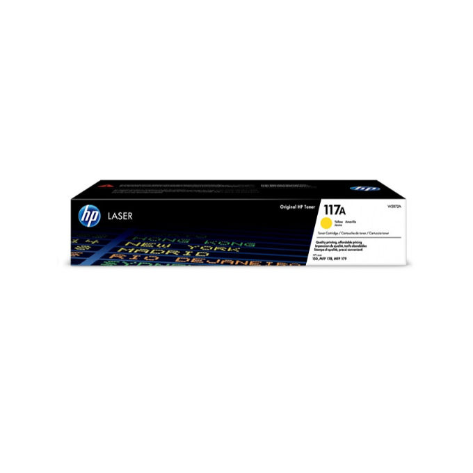 foto del prodotto hp toner 117a w2072a cartuccia originale da 700 pagine compatibile laserjet serie 150 e hp toner color laserjet serie mfp 170, giallo