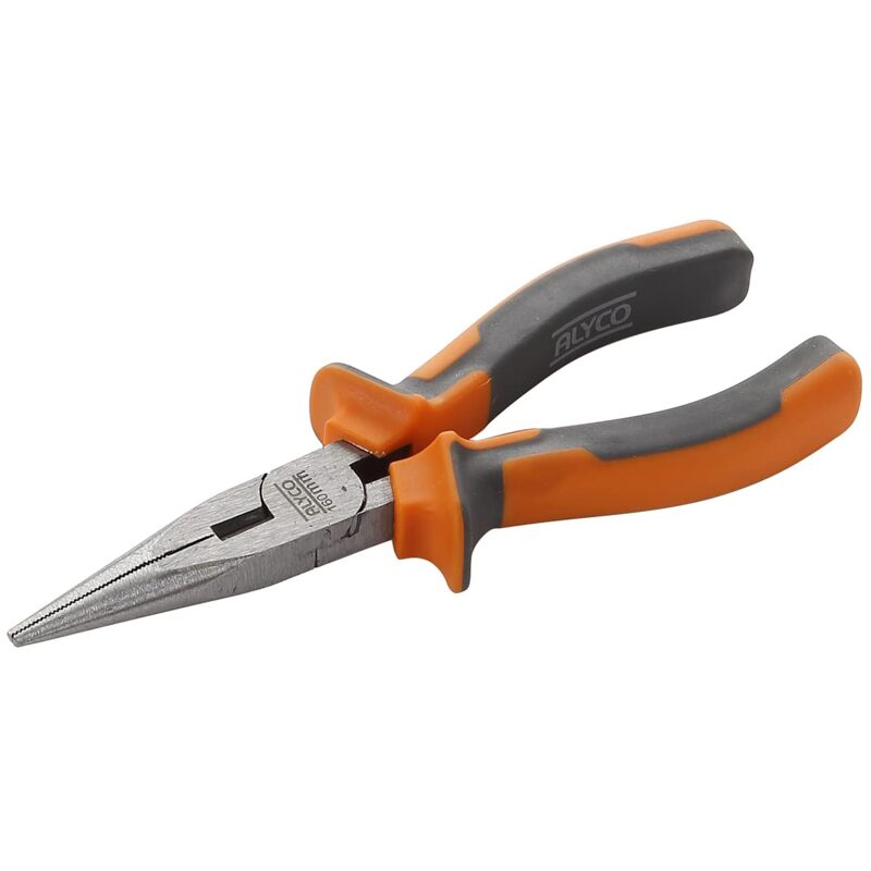 foto del prodotto hr 170530 pinze a becchi mezzotondi hr din 5745 cr v 160 mm con mango bimaterial, nero alyco