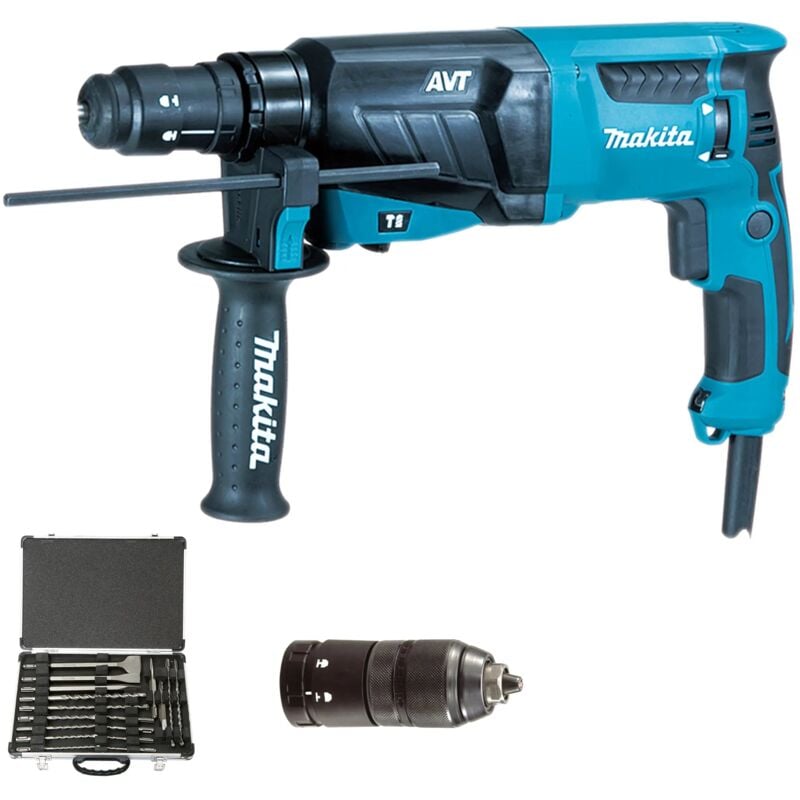 foto del prodotto hr2631ft12 tassellatore 800w avt 26mm 3funzioni con set scalpelli e punte makita
