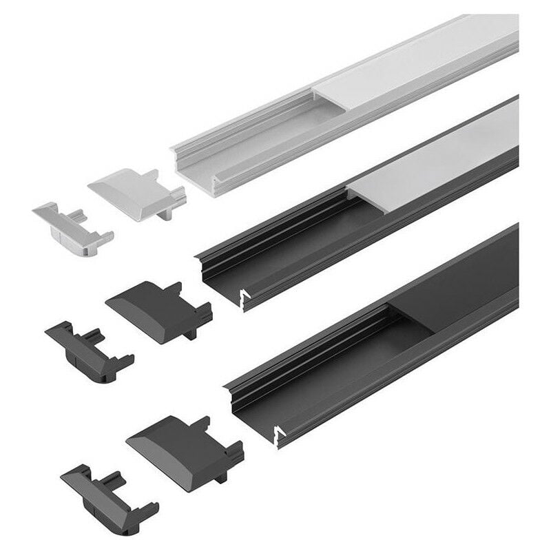foto del prodotto hs rowe profilo a led cannellino c nero l3m alu profilo di copertura