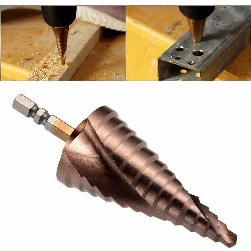 foto del prodotto hss m35 punta elicoidale scanalata con codolo esagonale per legno, acciaio, alluminio, metallo sega a tazza 6 35 mm 0,25 cobalto