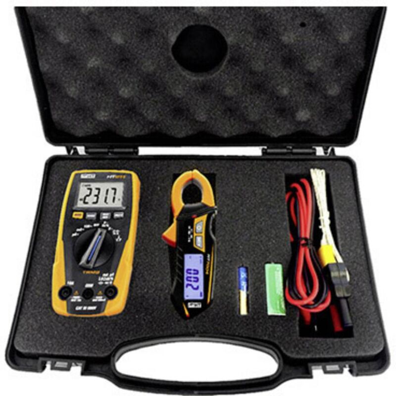 foto del prodotto ht instruments e kit multimetro portatile, pinza amperometrica digitale cat iii 600 v display counts 4000