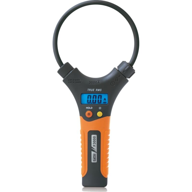 foto del prodotto ht instruments f3000 pinza elettrica con testa di misurazione flessibile, 0,1 a fino a 3000 a ac, trms, cat iv 600 v, 1 pezzo
