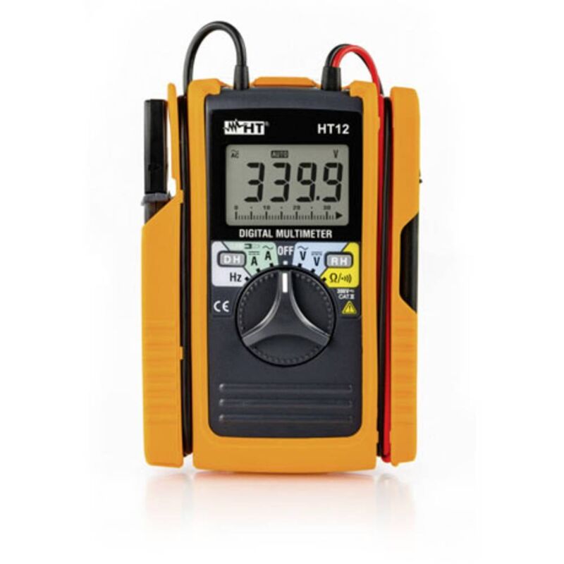 foto del prodotto ht instruments ht12 multimetro portatile, pinza amperometrica digitale cat ii 600 v, cat iii 300 v display counts 34