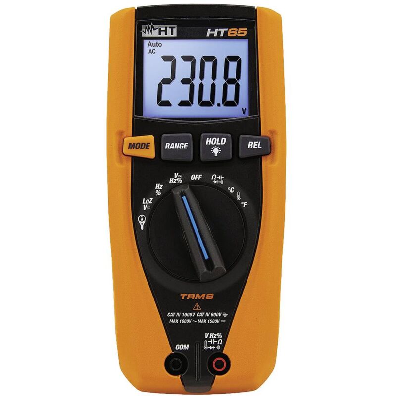 foto del prodotto ht instruments ht65 multimetro portatile digitale cat iii 1000 v, cat iv 600 v display counts 4000