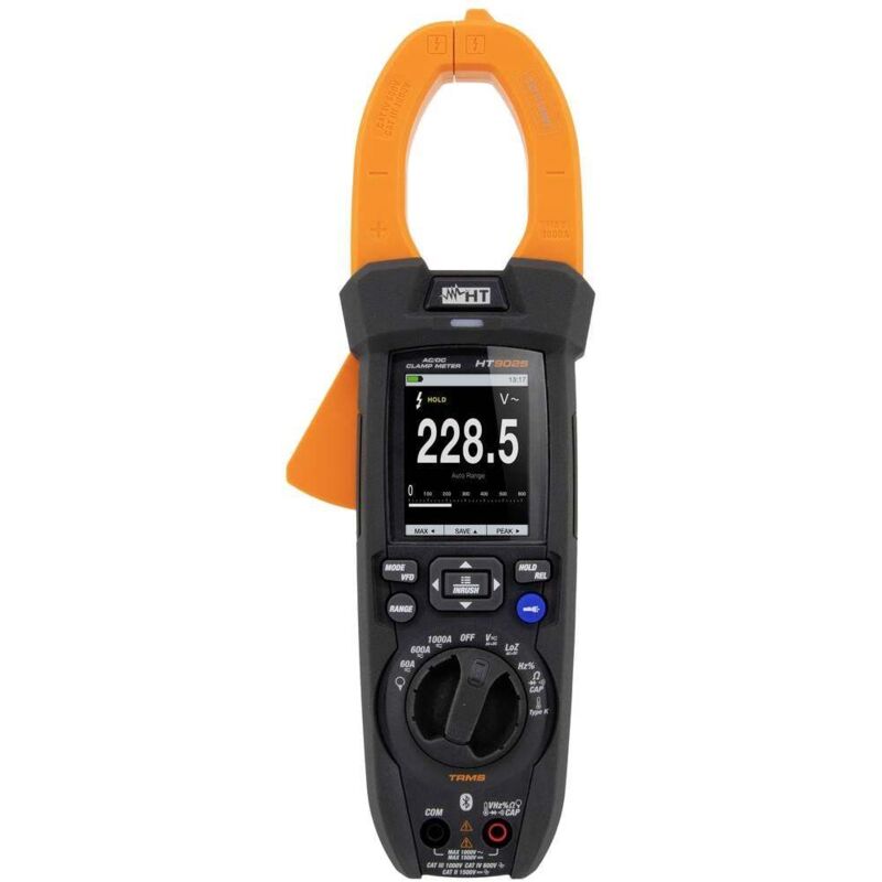 foto del prodotto ht instruments ht9025 pinza amperometrica digitale cat iii 1000 v, cat iv 600 v, cat ii 1500 v display counts 6000