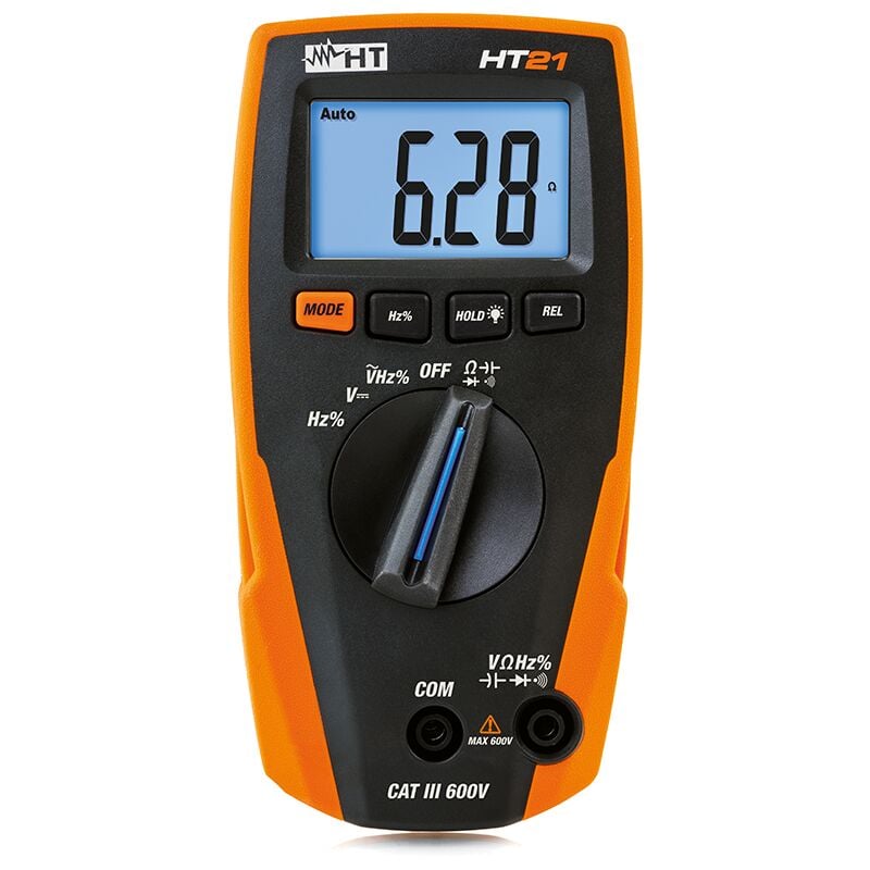 foto del prodotto ht italia multimetro digitale compatto in cat iii, fino a 600v, ht21