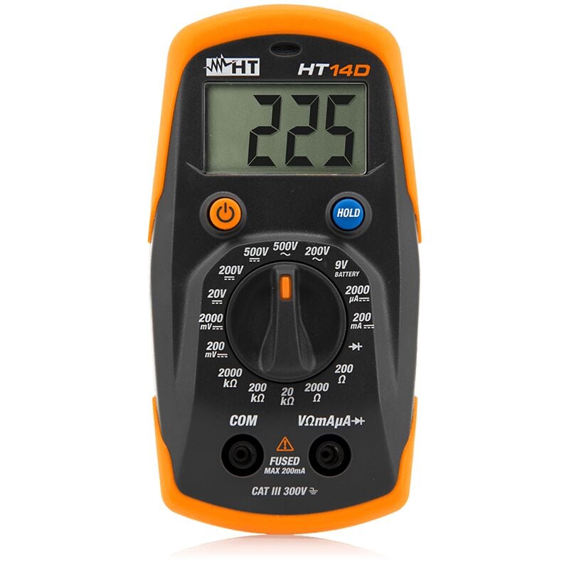 immagine 0 del prodotto ht italia multimetro digitale tascabile tensione ac dc 500v corrente dc 200ma ht14d ht hr00014d