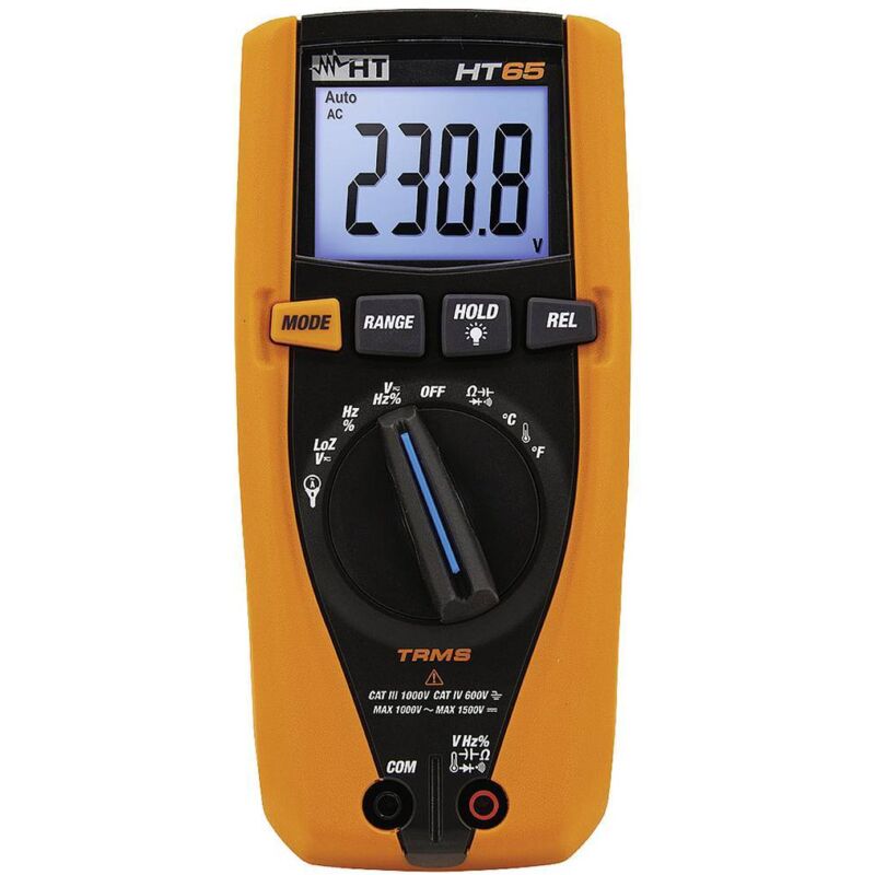 foto del prodotto ht65 multimetro portatile digitale cat iii 1000 v, cat iv 600 v display counts 4000 - ht instruments