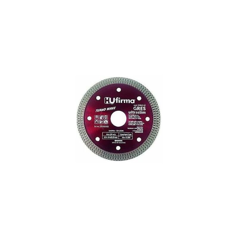 foto del prodotto hu firma disco diamantato corona continua gres rosso dia.115mm