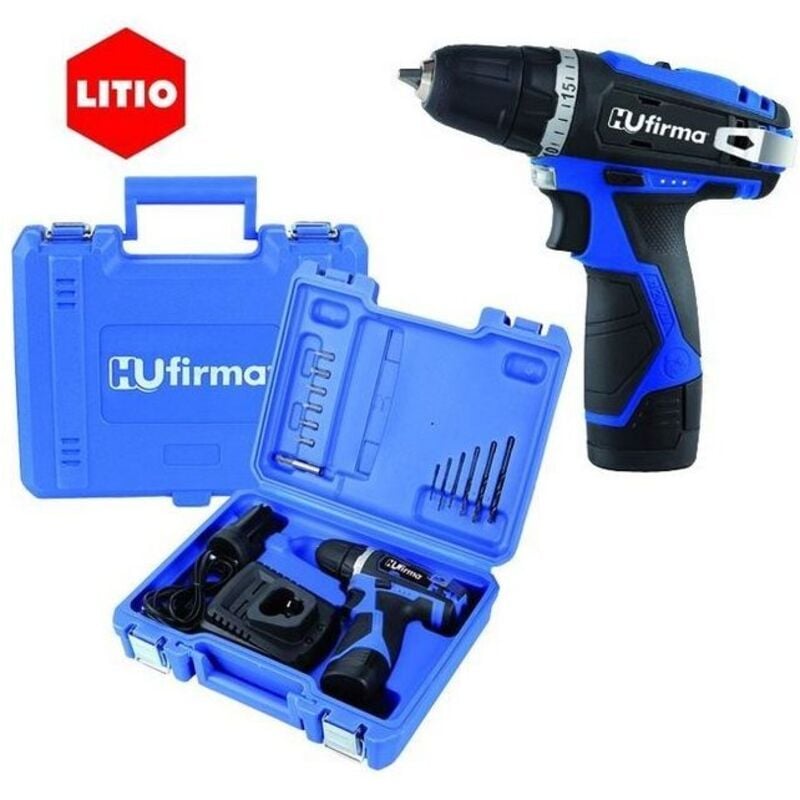 foto del prodotto hu-firma - trapano avvitatore hu-t12 li 12v-1,5ah 2 batterie