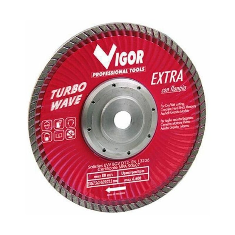 foto del prodotto hu firma vigor dischi diamantati turbo wave extra rosso diametro mm.230