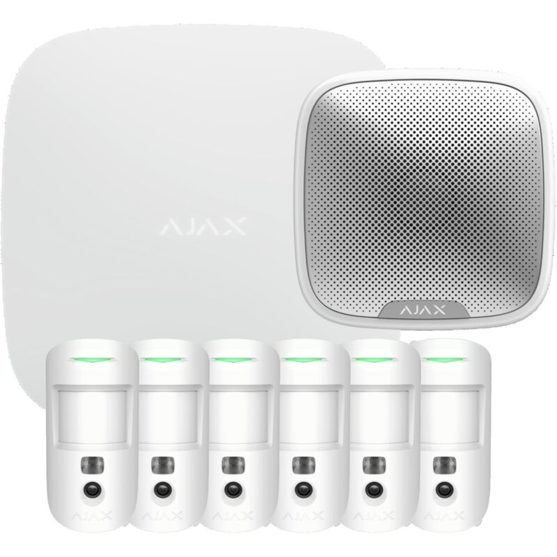 foto del prodotto hub 2 kit 6x motioncam 1x streetsiren 8 pezzi allarme intelligente senza fili wifi ajax