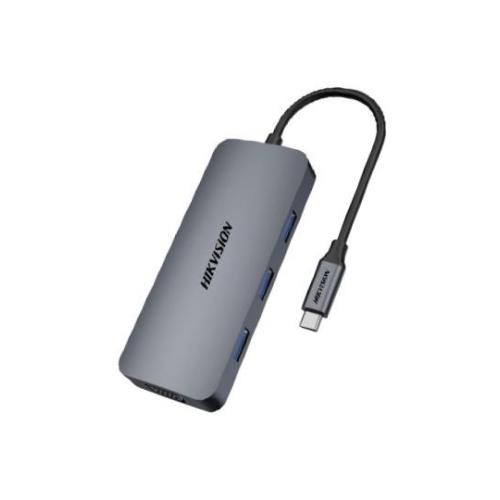 foto del prodotto hub hikvision hdmi, vga, usb 3.0 3,usb c, sd,tf hs hub ds8