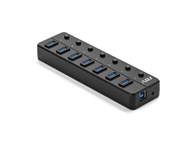 foto del prodotto hub usb 3.1 7 porte seven bk fast charging compatibile 1.0 2.0 143 00024