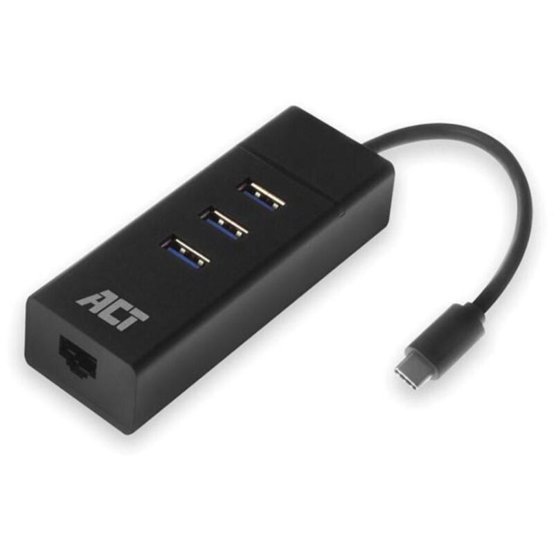 foto del prodotto hub usb c 3.2 gen1 3 porte con porta di rete gigabit.