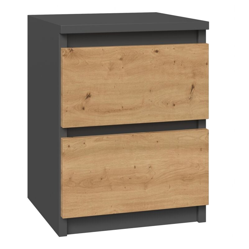 foto del prodotto hucoco aster comodino in stile scandinavo 30x30x40 cm comodino con 2 cassetti arredo camera da letto