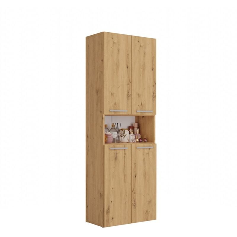 foto del prodotto hucoco glaze mobile da bagno con cestino stile moderno 174x60x30 cm colonna bagno