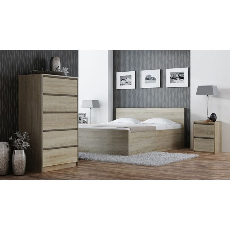 foto del prodotto hucoco iris t2 comodino 2 cassetti stile moderno 55x43x40 cm comodino mobiletto aspetto legno
