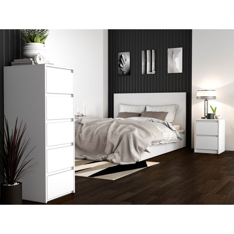 foto del prodotto hucoco iris t2 comodino moderno 55x43x40cm comodino a 2 cassetti in stile scandinavo mobili laterali