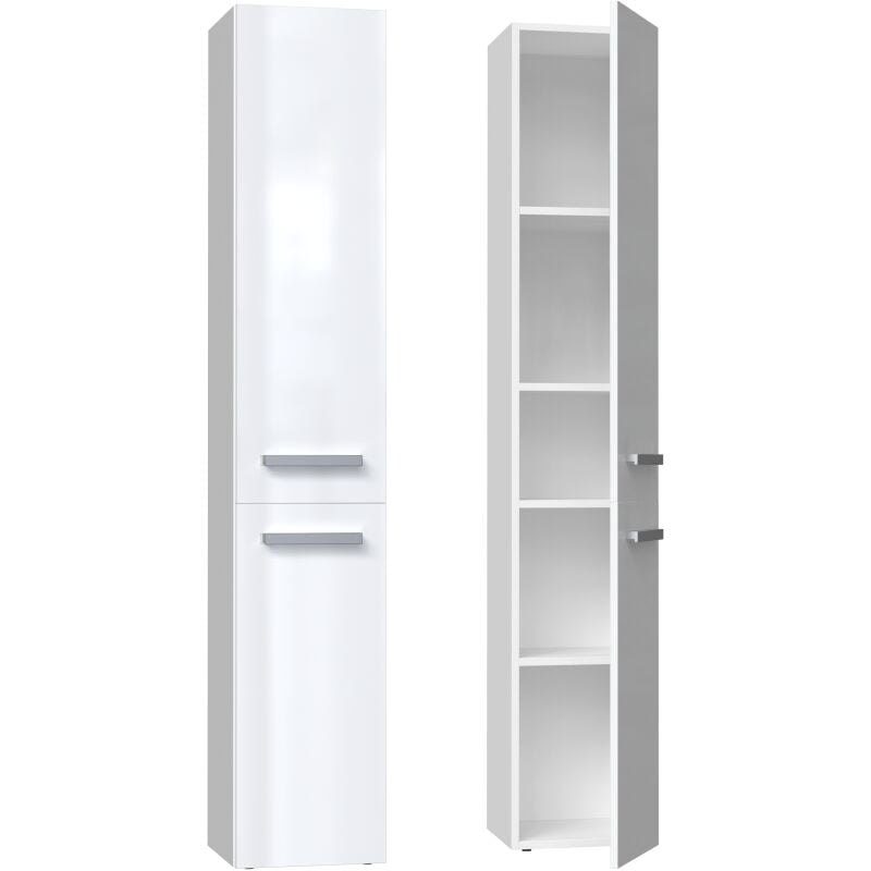 foto del prodotto hucoco komma mobile bagno a 2 ante 31x30x174cm colonna portaoggetti bagno