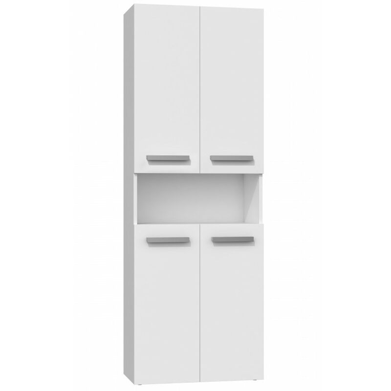 foto del prodotto hucoco moby mobile bagno con due cesti maniglie minimaliste 174x60x30 colonna portaoggetti