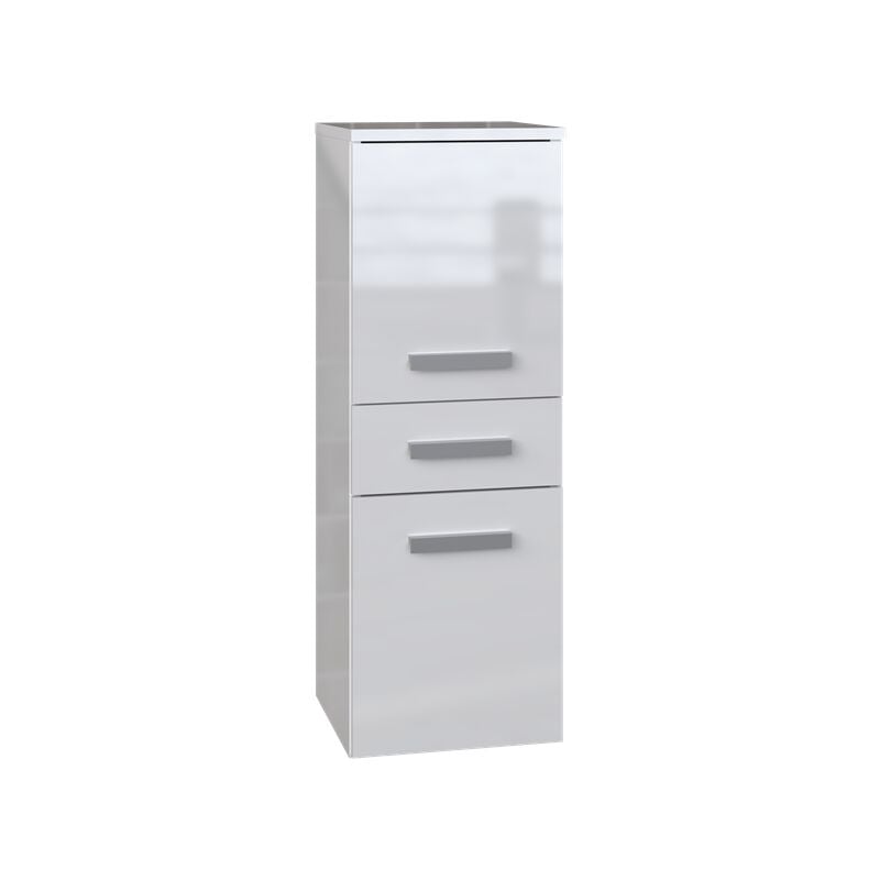 foto del prodotto hucoco nina mobile bagno 2 ante 1 cassetto 30x30x85cm colonna portaoggetti per bagno basso