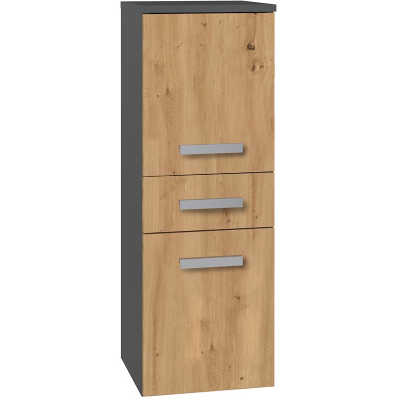 foto del prodotto hucoco nina mobile bagno 2 ante 1 cassetto 30x30x85cm colonna portaoggetti per bagno basso