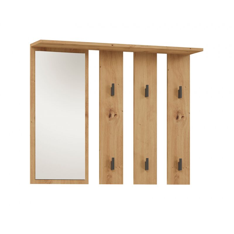 foto del prodotto hucoco parmi appendiabiti da parete con specchio appendiabiti da parete 100x15x81,5 cm 6 ganci mobile ingresso