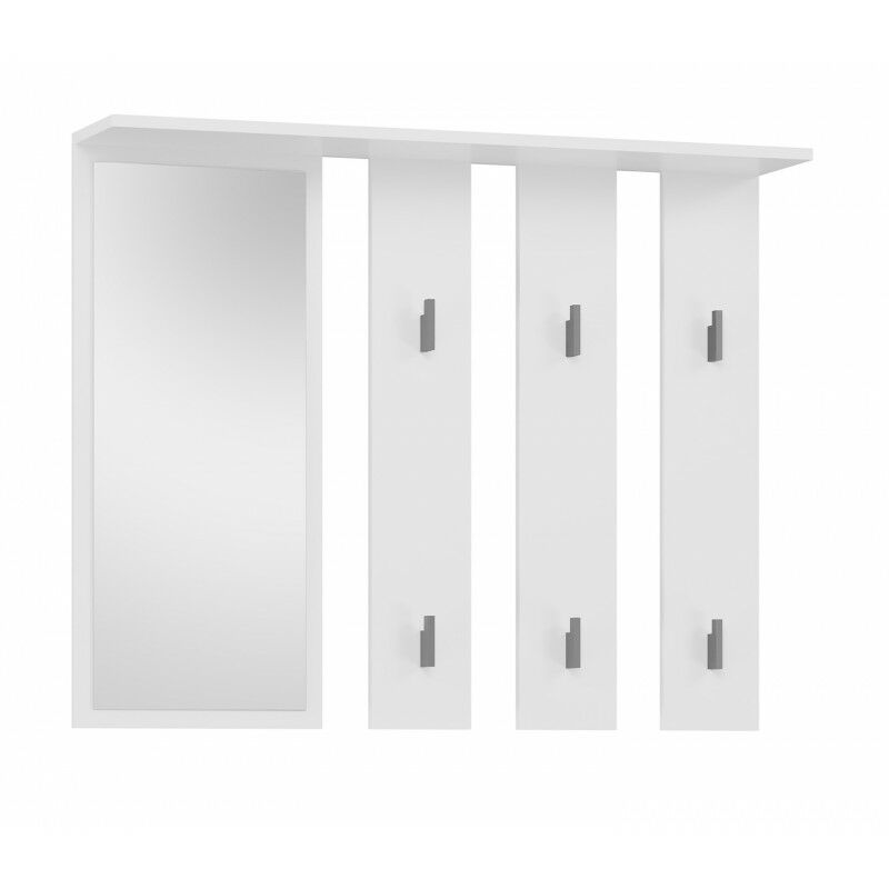 foto del prodotto hucoco parmi appendiabiti da parete con specchio appendiabiti da parete 100x15x81,5 cm 6 ganci mobile ingresso