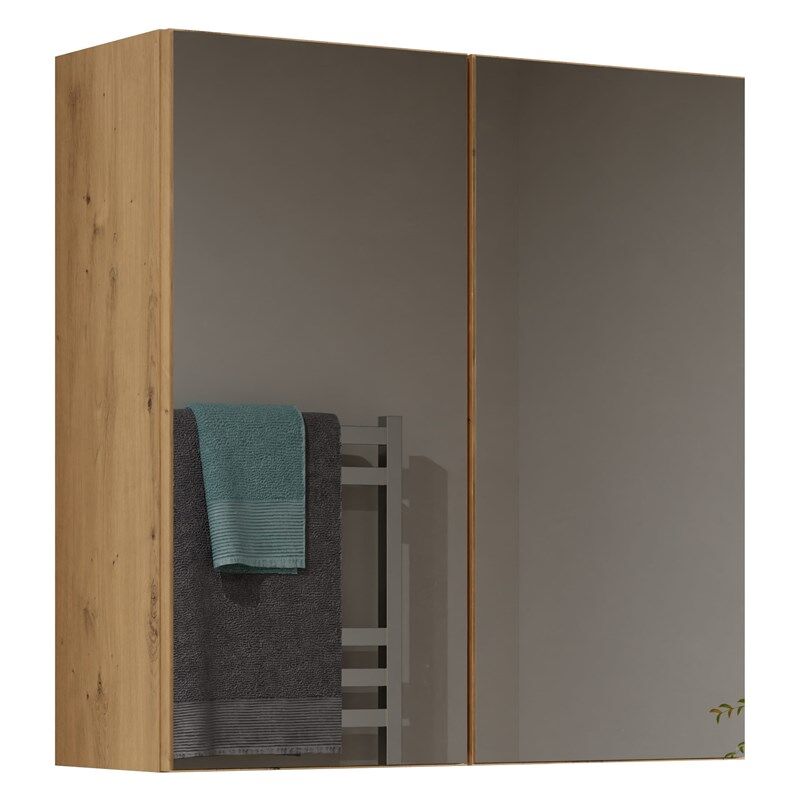 foto del prodotto hucoco sofya armadio a muro a 2 ante con specchio mobile da bagno con specchio dimensioni 60x22x60 cm contenitore da bagno