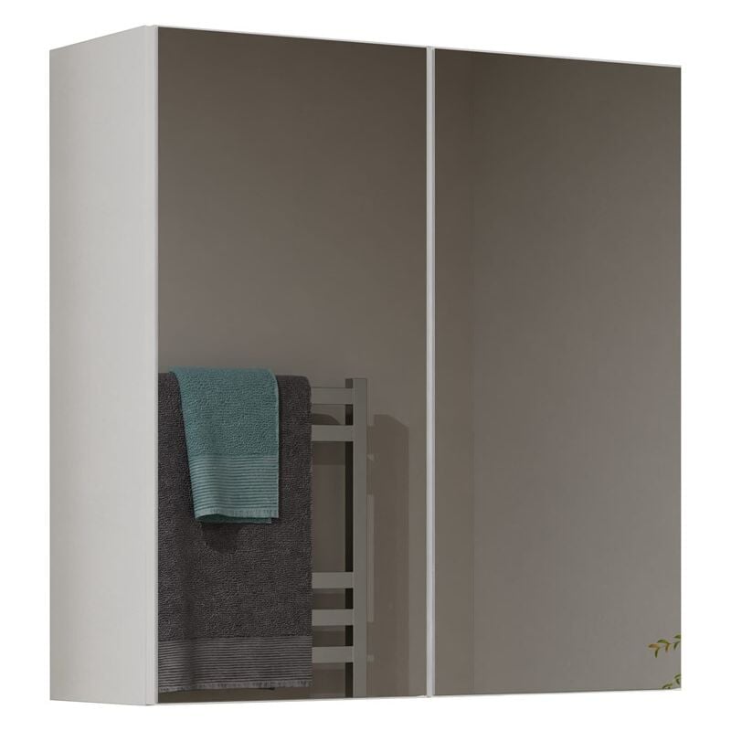 foto del prodotto hucoco sofya armadio a muro a 2 ante con specchio mobile da bagno con specchio dimensioni 60x22x60 cm contenitore da bagno