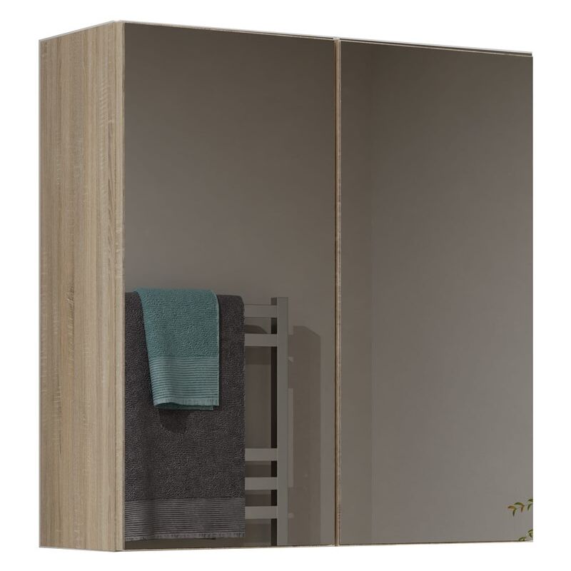 foto del prodotto hucoco sofya armadio a muro a 2 ante con specchio mobile da bagno con specchio dimensioni 60x22x60 cm contenitore da bagno