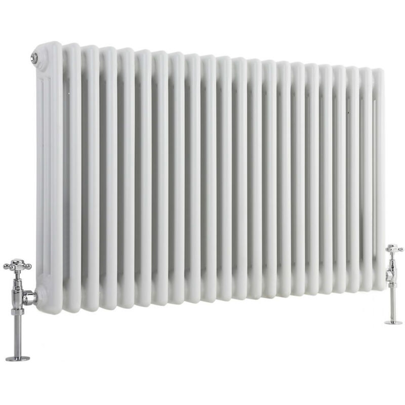 foto del prodotto hudson reed regent radiatore orizzontale tradizionale a 3 colonne 600mm x 1010mm bianco