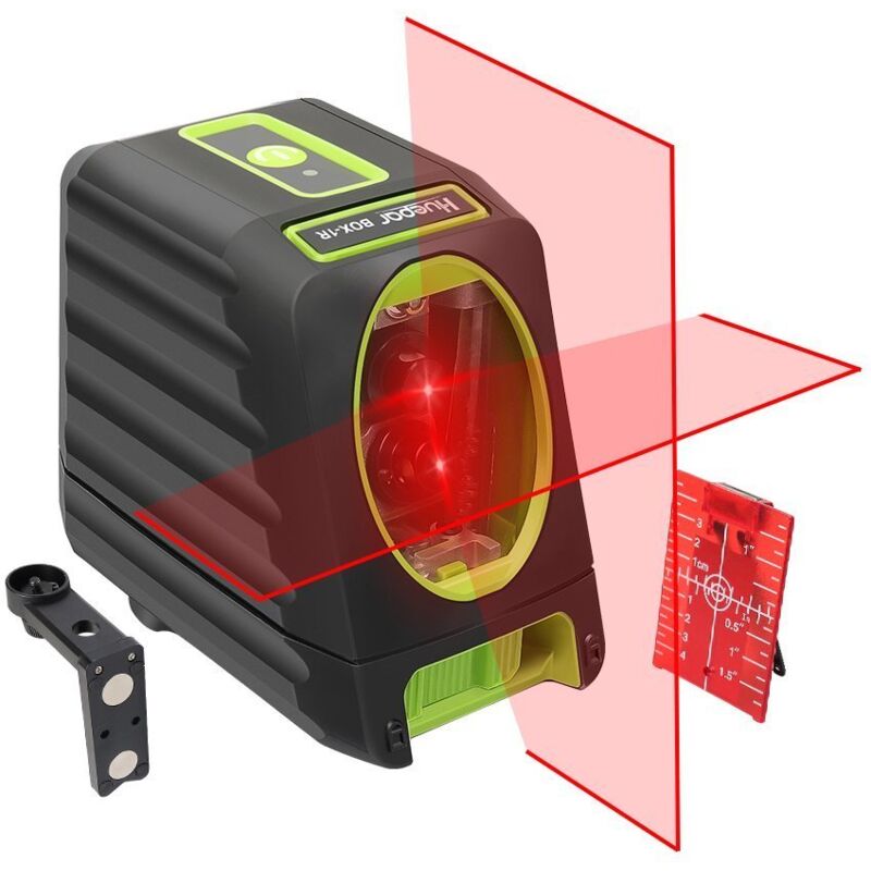 foto del prodotto huepar laser a linee incrociate rosso, laser a linee autolivellante con funzione a impulsi, linea verticale e orizzontale commutabile con angolo