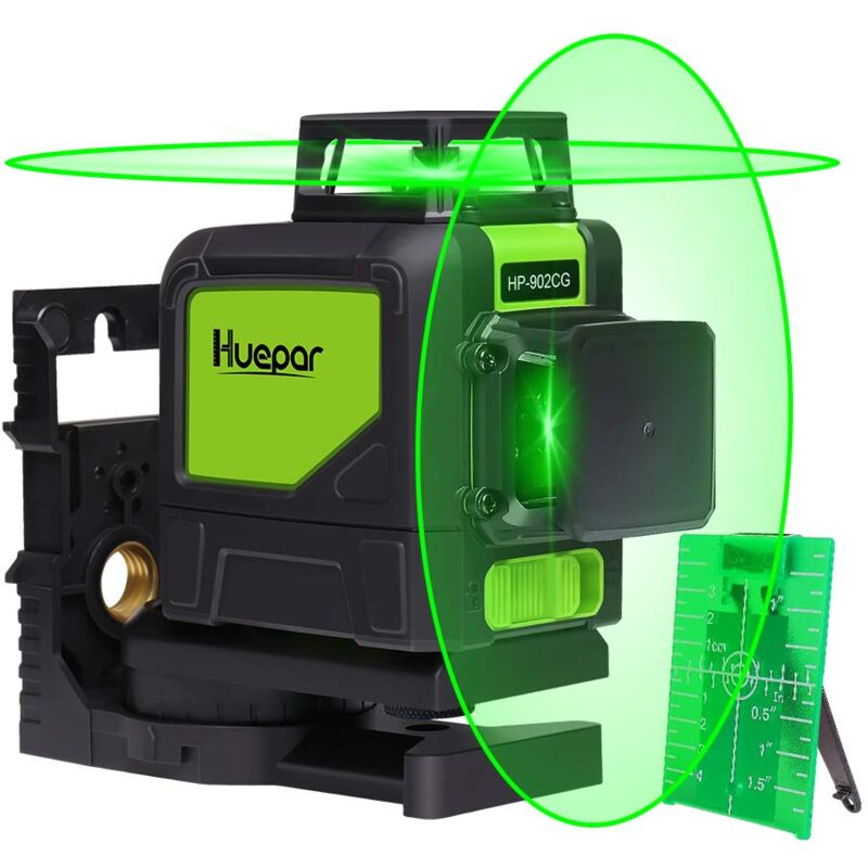 foto del prodotto huepar livello laser rotante verde cross line laser autolivellante 902cg