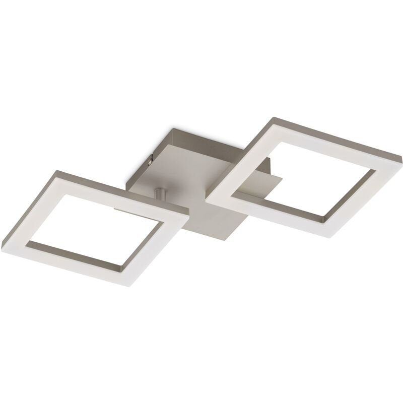 foto del prodotto huerta plafoniera led da soffitto, lampada da soggiorno, plafoniera a 2 luci, lampada da cucina in metallo argentato e plastica bianca, bianco caldo,