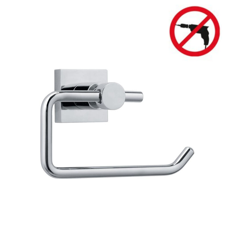 foto del prodotto hukk distributore di carta igienica, metallo cromato, facile installazione senza trapano 40246 00000 00 tesa