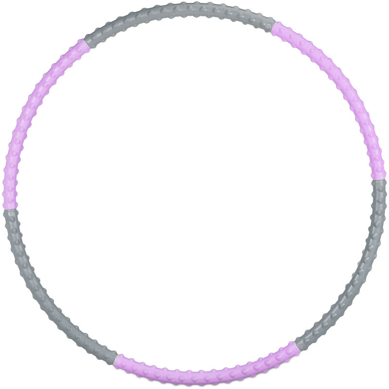 foto del prodotto hula hoop fitness, 95 cm, cerchio adulti, attrezzi per perdere peso, ginnastica, allenamento, lilla grigio relaxdays