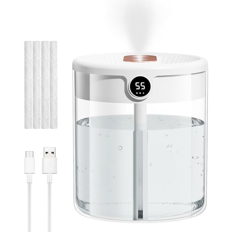 foto del prodotto humidificateur de chambre, 2lpour chambre simple, humidificateur d air chambre automatique, humidificateur diffuseur pour plantes de bureau blanc 